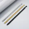 Fornecimento do Fabricante Atacado Hiphop Tendência Moda Masculina e Feminina Pulseiras de Aço Inoxidável Corrente Cubana Joias de Mão Joias Dongguan