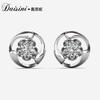 Pendientes Sencillos de Diamante Único Moissanita Pendientes de Plata de Ley 925 Pendientes de Moda Geométricos de Alto Sentido Moissanita Al Por Mayor