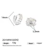 Pendientes Trenzados Bicolor Oro y Plata Moda Europea y Americana Retro de Alta Gama Simples Versátiles Elegantes para Otoño e Invierno para Mujer
