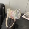 2025 Design de Moda Ocidental Casual Estiloso Degradê Estrela Jeans Corrente Transversal Ombro Pequena Quadrada Bolsa Feminina