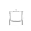 Frasco de Perfume de Vidro/50ml com Tampa de Encaixe, Transparente Polido à Chama, Frasco Recarregável com Borrifador, Acabamento Polido à Chama, Transfronteiriço