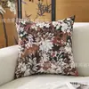 Funda de Cojín Retro de Fabricante Funda de Cojín Floral de Chenilla Estilo Lujo Ligero Funda para Cojín de Respaldo de Sofá Comercio Exterior Transfronterizo