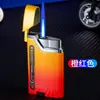 Nuevo Encendedor de Chorro Azul Metálico con Llama, Recargable, Antiviento, Electrónico, Tanque de Gas Visible, Regalo Personalizado de Alta Gama para Novio, Moderno