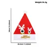 Decoração de Natal Transfronteiriça Chapéu de Papai Noel com Aplique de Rena, Chapéu de Veludo para Adultos e Crianças, Chapéu de Natal de Veado Cartoon Presente