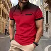 2026 Cross Amazon Verão Masculino Nova Camisa Polo Estampada em Degradê com Bolinhas Manga Curta Camiseta Esportiva Masculina