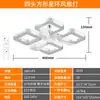 Nuevo candelabro ventilador de restaurante transfronterizo, uso doméstico, alta potencia de viento, luz de ventilador de techo silenciosa, directo del fabricante, ventilador de cristal cuadrado