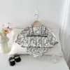 Macacão de Bebê Menina Primavera e Outono, Macacão Vestido Princesa Floral Elegante, Roupa de Uma Peça para Recém-Nascidos