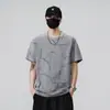 2026 Verão Novo Estampa Rachada Estilosa Gola Redonda Manga Curta Masculina Tendência Design Americano High Street Camiseta Casual