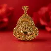 Pingente Budista Maitreya Cor Dourada Genuína Estilo Étnico Cobre Imitação Banhado a Ouro Colar Unissex Fabricante de Joias Atacado