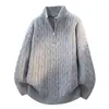 Recomendación de Artículo Popular Ropa Interior de Moda Ropa Exterior Tejido de Media Cremallera Cuello Alto Prendas de Punto Fábrica de Prendas de Punto Transfronteriza Puede Bordar Logo