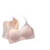 Nuevo sujetador de tirantes con espalda descubierta y capas de encaje para mujer, estilo fino, busto pequeño, push-up, hace que los senos se vean más grandes, tirantes finos, copas fijas