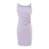 Vestido de Verano para Mujer Estilo Hepburn Francés con Tira Retorcida, Estilo Kendall Jenner, Ceñido a la Cintura, Fruncido, Adelgazante, Bodycon Corto