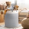 Cesta Grande de Cuerda de Algodón Cesta para Mantas Sala de Estar Cesta para Ropa de Bebé Cesta Tejida para Almacenamiento Caja para Guardería Cesta para Juguetes con Asa
