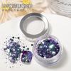 Coreano lentejuelas grandes brillo de uñas explosión ins brillo camaleón brillo láser hexágono brillo joyería de uñas