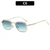 Nuevas Gafas de Sol de Moda Polygon de Alta Gama Tendencia Europea y Americana Personalidad Gafas de Sol Metálicas Gafas con Protección UV para Mujer