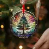 Etiqueta colgante plana acrílica para árbol de Navidad transfronteriza adornos decorativos redondos acrílicos para regalo