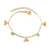 Pulseras Populares Europeas y Americanas, Lindos y Dulces Colgantes de Mariposa y Libélula con Pulseras de Diamante Blanco, Venta Directa de Fabricantes de Joyería de Acero Inoxidable