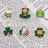 Brincos de Liga de Festival Irlandês Transfronteiriços Europeus e Americanos Fashion St. Brincos de Chapéu de Trevo do Dia de São Patrício para Mulheres
