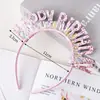 Faixa Colorida com Glitter de Feliz Aniversário para Crianças e Adultos, Chapéu de Aniversário, Adereços para Fotos de Festa, Fantasia