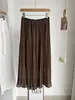 Saia Longa de Chiffon Elegante com Blocos de Cor e Caimento, Estilo Coreano, Nova para o Verão de 2026, para Mulheres 6578