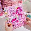 Nuevo Lindo Pony Pony Hebilla de Hongo Libro de Tarjetas Niñas Color Alto Valor de Color Libro de Almacenamiento de Tarjetas Pequeñas de Cuatro Palacios de 3 pulgadas