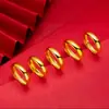 Anillo Brillante Dorado Arena Estilo Pareja Abierto Ajustable Anillo Sencillo para Novio y Novia Anillo Transmisión en Vivo Precio Bajo Suministro