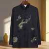 Traje Tang para Hombres de Mediana Edad y Mayores, Traje de Dos Piezas de Primavera y Otoño para Papá, Traje de Abuelo, Traje de Verano de Seda Helada Delgado de Manga Larga para Papá, Dinastía Han China