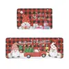 Alfombrillas de Navidad transfronterizas, lavables y fáciles de limpiar, absorbentes y antideslizantes, juego de alfombrillas de cocina de terciopelo de cristal