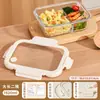 Pote de Vidro Borossilicato para Almoço, Recipiente para Armazenamento de Alimentos no Micro-ondas, Marmita para Trabalhadores de Escritório, Tigela de Vidro, Recipiente para Alimentos, para Micro-ondas