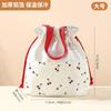 Bolsa Térmica Personalizada de Cereja Tecido Oxford Resistente ao Desgaste Almofadada Bolsa Térmica para Marmita Bolsa Tote Portátil com Cordão para Passeios