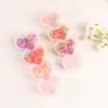 Pinza para el cabello de flor de dibujos animados en forma de corazón en colores macarrón, Gomas para el cabello desechables de alta elasticidad, Pinzas para el cabello para niños, Cuerdas para el cabello, Accesorios para el cabello