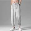 Pantalones casuales finos de verano para hombre, de seda helada, recién llegados, estilo coreano, de moda, largos y recortados, 2024