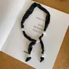 Colar Scarf de Seda com Bolinhas Bordadas Estilo Coreano Design de Nicho Feminino Corrente de Tecido Ajustável para Clavícula Acessórios