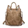 Cross2026 Mochila Nueva para Mujer de Gran Capacidad Textura de Mezclilla Moda Versátil Hombro Único de Mano Cruzada Viaje Trayecto