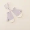 Bufanda de punto lisa de dos tonos para niños, calentador de cuello de otoño e invierno con guantes, conjunto suave y cálido de dos piezas para niños y niñas