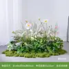 [Serie de Arte Floral de Tres Caracteres] Combinación de Paisajismo con Plantas Verdes Simuladas, Flores Artificiales, Césped Floral, Decoración de Ventana, Decoración Suave de Patio