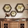 Pintura decorativa para comedor de restaurante americano, pintura colgante para entrada, fondo de sala de estar europeo, pintura mural hexagonal de flores y pájaros