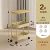 Mesa de Cabeceira de Dois Níveis com Rodas, Móvel para Uso em Casa ou Dormitório, Prateleira de Armazenamento, Mesa de Centro