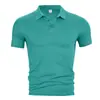 Camisetas de manga corta para hombre transfronterizas Amazon comercio exterior talla europea verano transpirable color liso casual ajuste ceñido polo deportivo