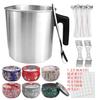 Taza para Cera de 1.2 L/Taza para Derretir Cera de 3 L Paquete Taza para derretir cera DIY Vela de Aromaterapia Derretir Cera