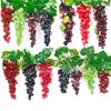 Fruta de Alta Simulación Uvas Escarchadas Tacto Plástico Ramo de Uvas Falsas Accesorios de Fotografía Decoración Hogar Ratán Ramo de Uvas