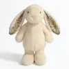 Tela Floral Conejo de Orejas Caídas Serie Conejito Tímido Lindo Conejo Floral Juguete de Peluche Muñeca Regalo para Niños Peluche