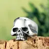 Série de Anéis de Caveira Estilo Punk Personalizados de Celebridade da Internet, Novo Anel de Caveira Brilhante de Aço Inoxidável para Homens