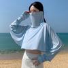Ropa de Protección Solar de Seda de Hielo para Mujer con Capucha, Camisa de Protección Solar de Manga Larga, Ropa para Viajes al Aire Libre, Chal Anti-UV, Chal de Protección Solar al por Mayor