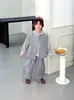 Ropa para Niños Rantuo 2026 Nuevo Conjunto de Primavera y Otoño para Niños Chaleco Casual Manga Larga a Rayas Pantalones Largos Conjunto de Tres Piezas Transfronterizo