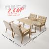 Cafetería Té con Leche Mesa y Sillas de Madera Maciza para Ocio Silla Sofá Celebridad de Internet Sala de Estar en Casa Cómodo Lujo Ligero de Fábrica Japonesa