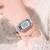 Nuevo Reloj Cuadrado Gipsófila con Correa de Acero para Mujer Estilo Coreano Casual Romano Literal Reloj para Traje de Estudiante