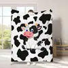 Manta de Vaca Blanco y Negro Linda Animal Estampado Digital Manta de Franela Venta Caliente Transfronteriza Europea y Americana Amazon Temu