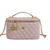 Cross-border High-grade Textura Small Bag Mulheres 2024 Novo Nicho Design Rhomboid Chain Crossbody Bag Saco Portátil Bucket Bag