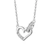 Collar de Corazón Lujo Ligero Diseño de Nicho Avanzado Sensible Simple Incrustado de Circonita Cadena para la Clavícula para el Regalo de Cumpleaños de la Novia